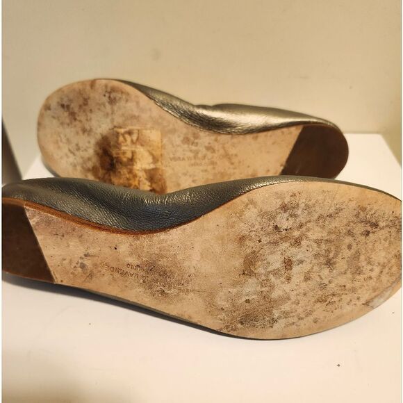 Vera Wang Lavender "Lillian" Pewter Leather Ballet Flats Sz.6 Ret.$225 - Picture 8 of 9
